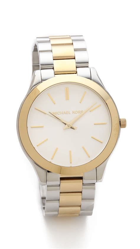 michael kors slim runway watch silver